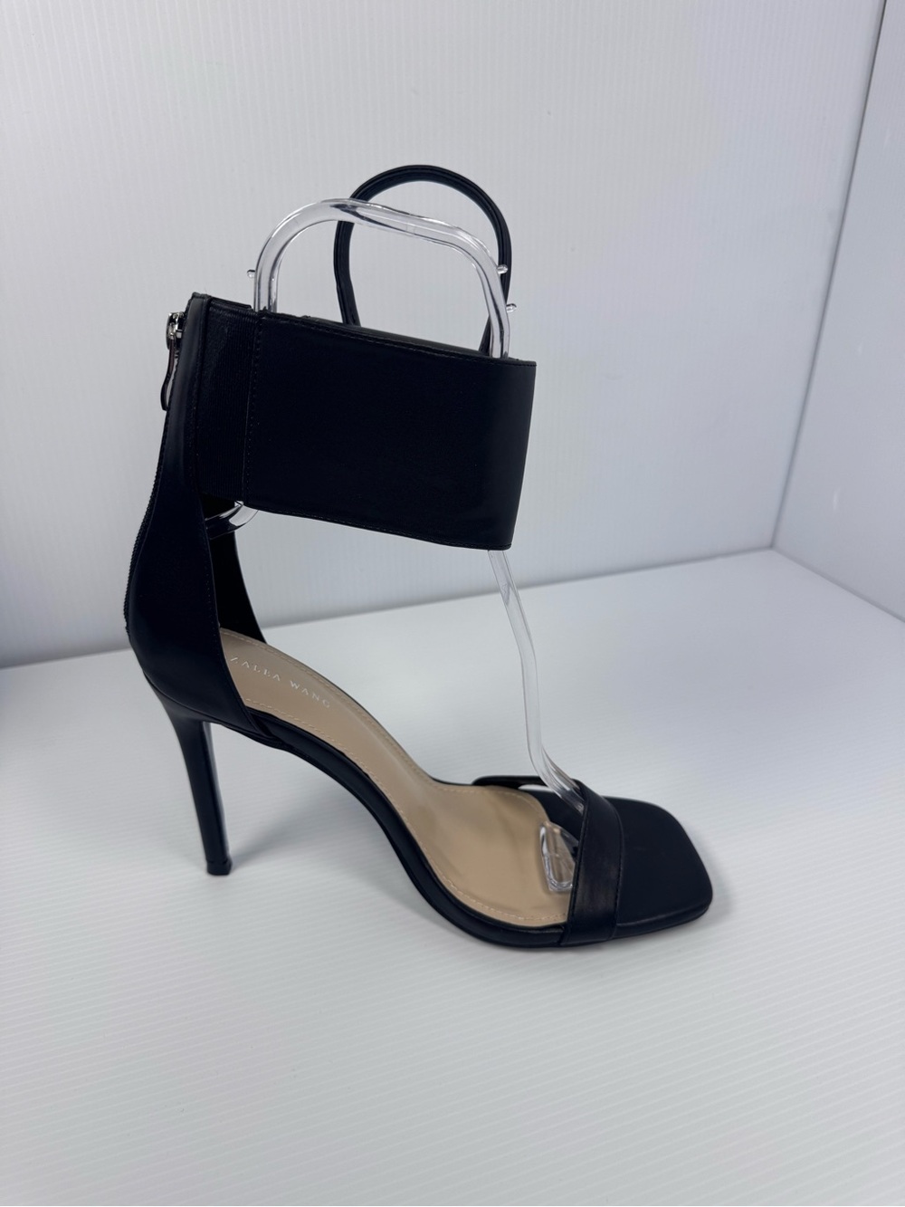 Azalea Wang Glenda Black Ankle Strap Stiletto Heels w/Mini Bag Detail Sz7.5 & 10 - Picture 4 of 9